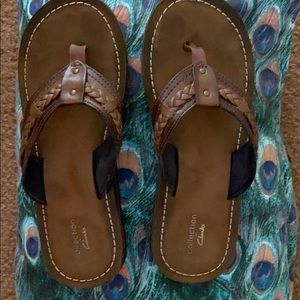 CLARKS Sandals, brown leather
